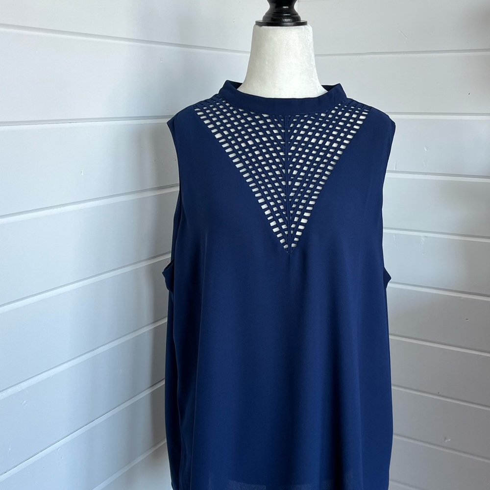 Stella & Dot (MAETTE) Size 1X Blue Sleeveless top, see note!